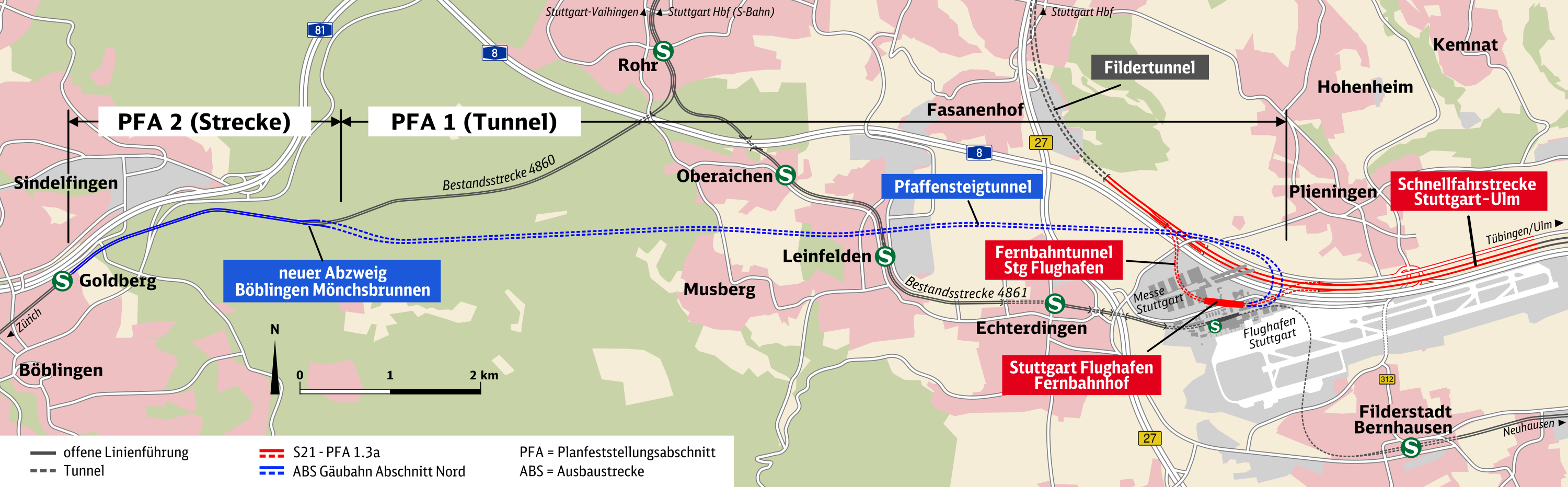 Streckenkarte Pfaffensteigtunnel