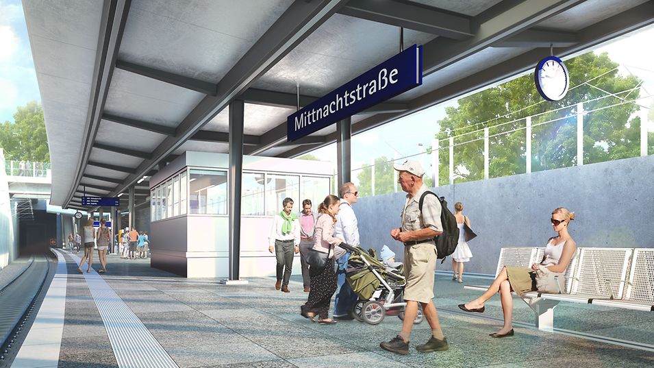 Visualisierung S-Bahn-Station Mittnachtstraße