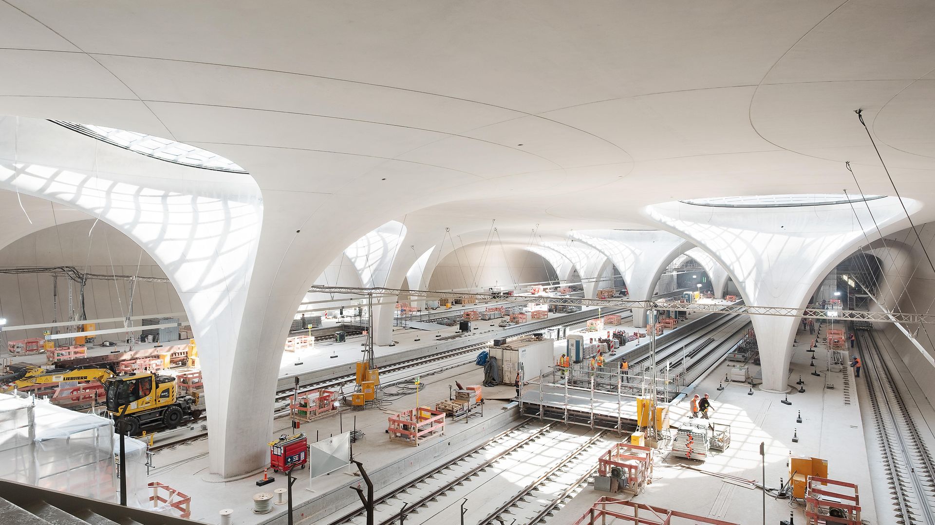 Bahnsteighalle des künftigen Stuttgarter Hauptbahnhofs