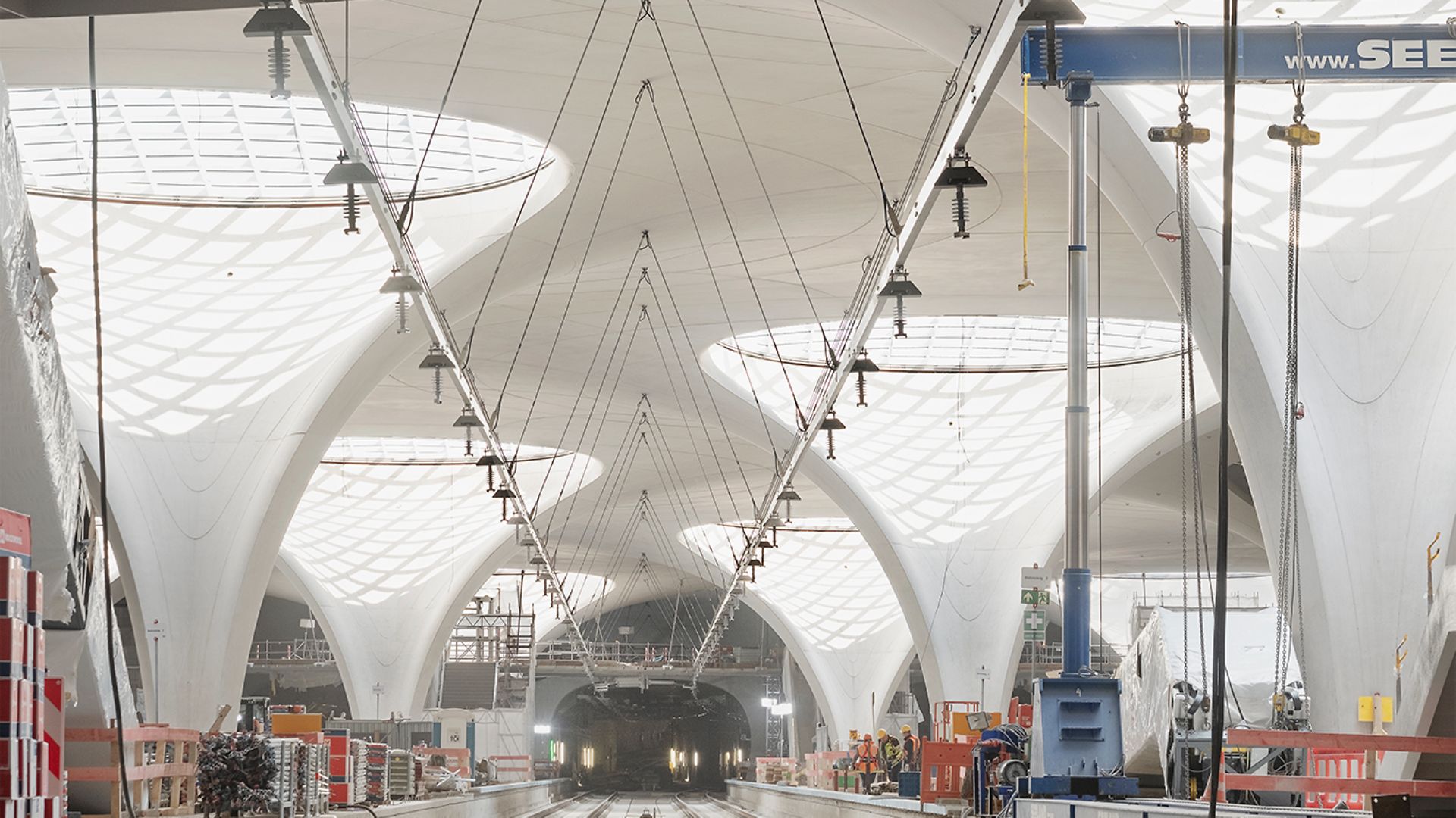 Bahnsteighalle des künftigen Stuttgarter Hauptbahnhofs