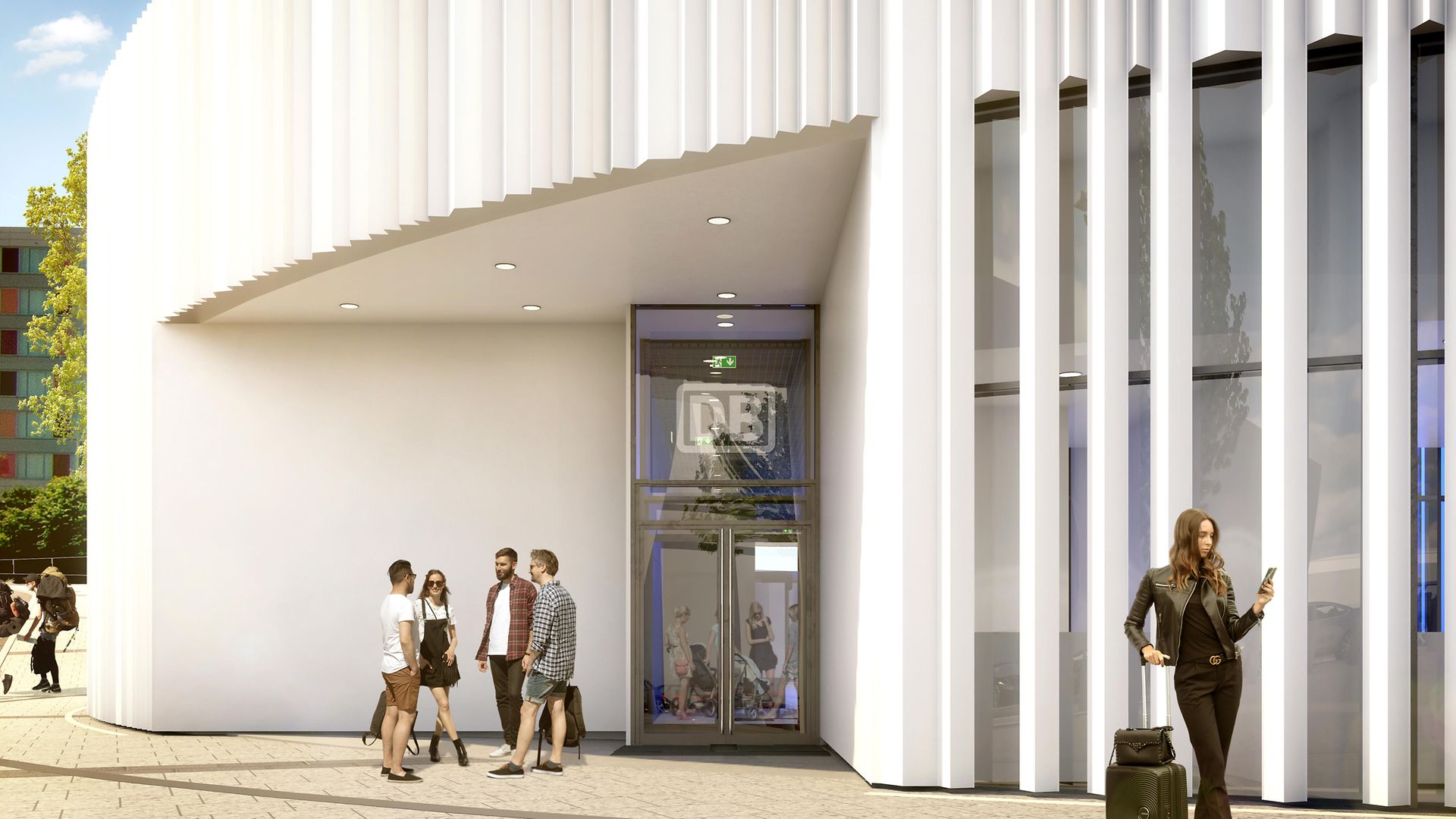 Zentraler Zugang des Flughafenbahnhofs Stuttgart