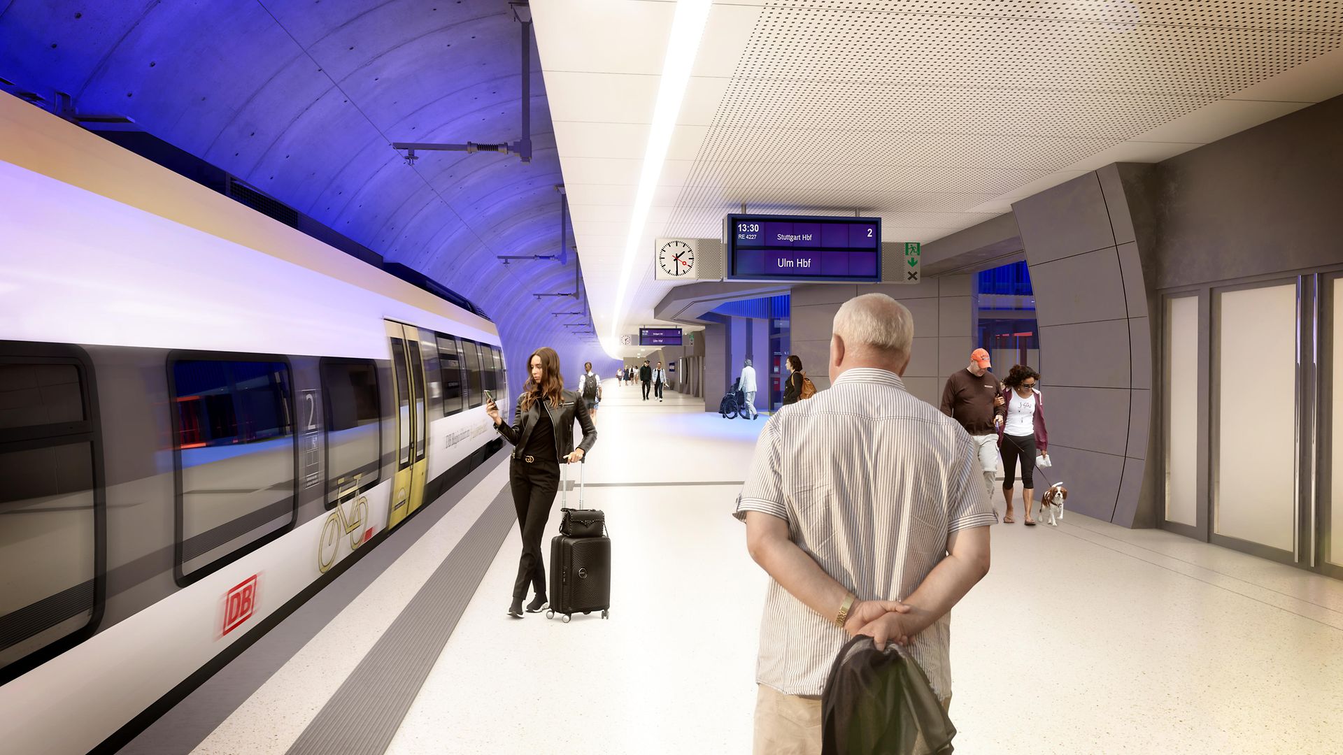 Zentraler Zugang des Flughafenbahnhofs Stuttgart